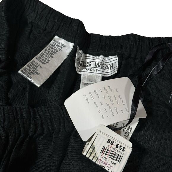Jones Wear Black Sports Pants Linen Perfect Balance Straight Leg Woman's Lg NWT - Picture 4 of 4